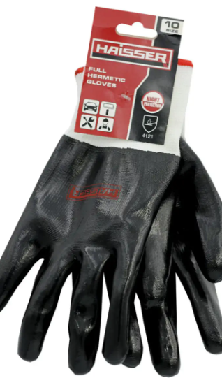 Рукавички поліестер з нітриловим покриттям Haisser 211323